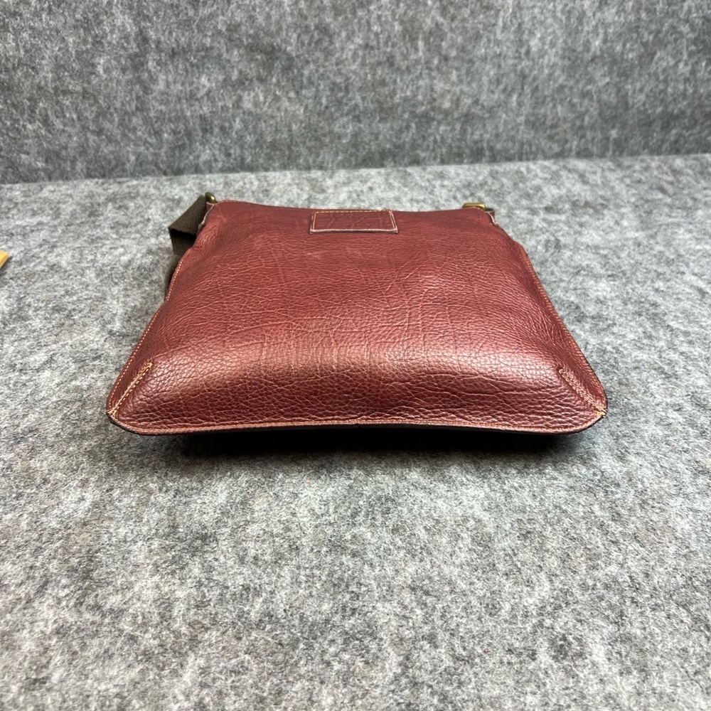 Elegant Messenger Bag Unisex Shoulder Bag Genuine Leather Made In Italy Maroon - Picture 10 of 15